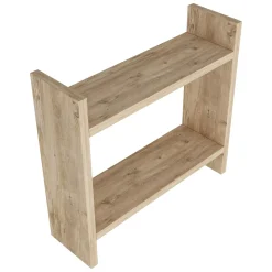 Mensola Marrone Naturale 2 Ripiani in Legno di Abete, Fatto a Mano 18x12x35h cm, Sfumatura Colore Struttura Naturale - Tadino
