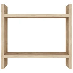 Mensola Marrone Naturale 2 Ripiani Sfumatura Colore Struttura Naturale 34x10x30h cm, - Morfasso