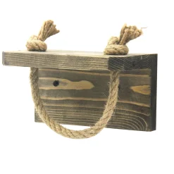 Mensola Marrone Naturale un Ripiano in Legno di Abete, Fatto a Mano 60x14x16h cm, Materiale Struttura in Metallo - Denice