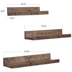 Mensola Marrone Noce 3 Ripiani Sfumatura Colore Struttura Noce 25x25x105h cm, - Sgurgola