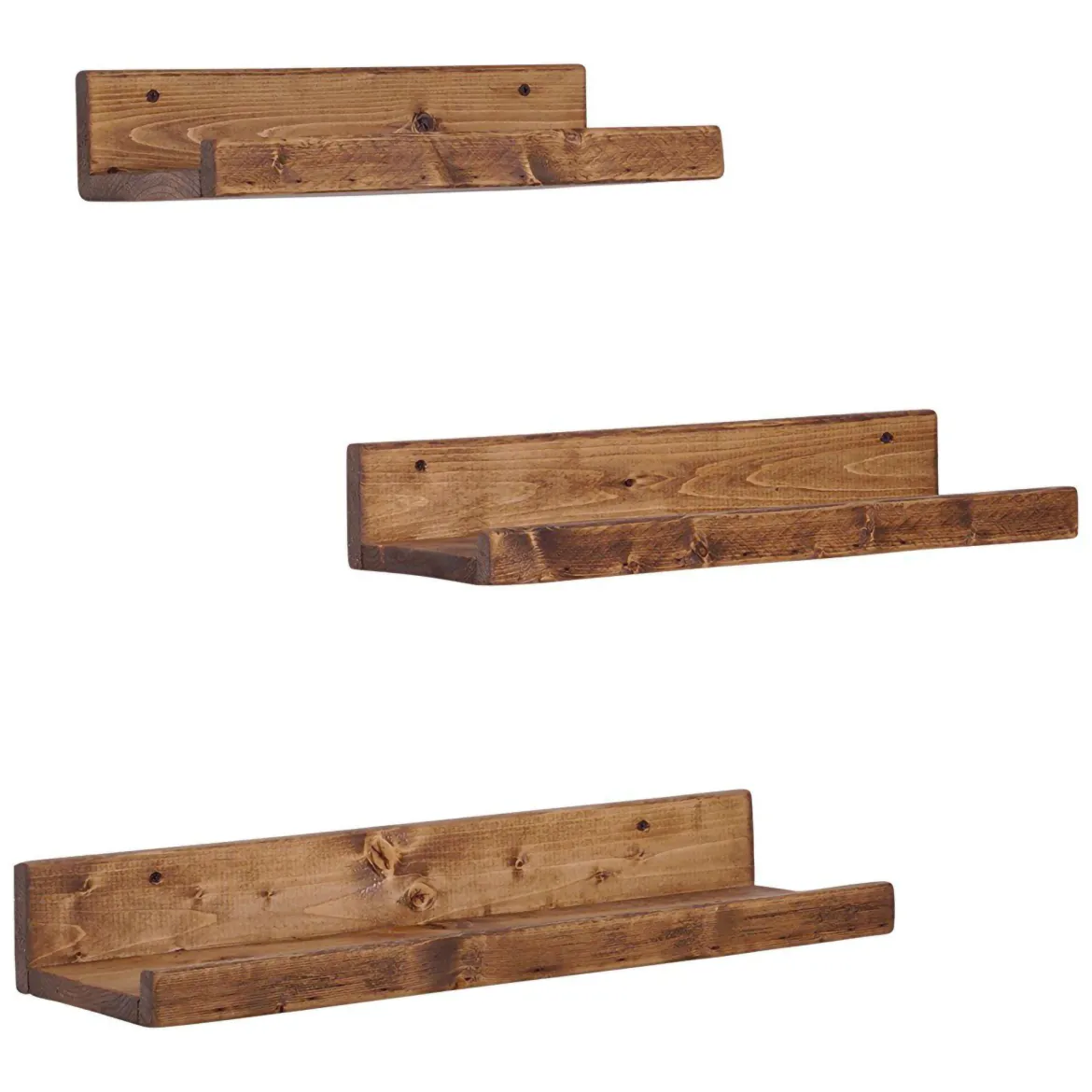 Mensola Marrone Noce 3 Ripiani Sfumatura Colore Struttura Noce 25x25x105h cm, - Sgurgola