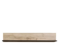 Mensola Marrone Rovere Grigio Nero un Ripiano 137.5x19.5x24h cm, Portata Ripiani 5 - Caines