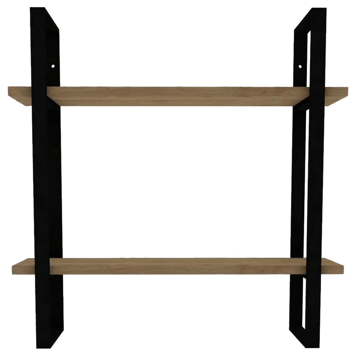 Mensola Marrone Rovere Nero 2 Ripiani Colore Struttura Nero 70x22x70h cm, Sfumatura Colore Struttura Rovere - Picerno