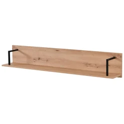 Mensola Marrone Rovere Nodi Nero un Ripiano 137.5x21x24h cm, Portata Ripiani 5 - Oriolo