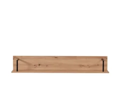 Mensola Marrone Rovere Nodi Nero un Ripiano 137.5x21x24h cm, Portata Ripiani 5 - Oriolo