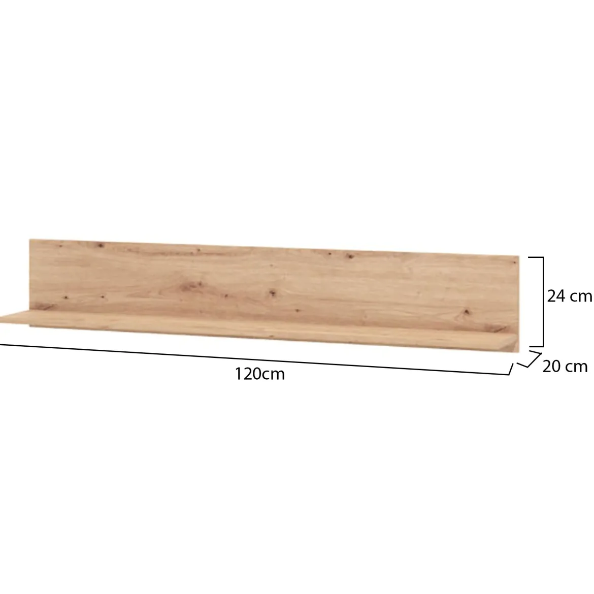 Mensola Marrone Rovere Nodi un Ripiano 137.5x19.5x24h cm, Portata Ripiani 5 - Renatico