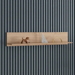 Mensola Marrone Rovere Nodi un Ripiano Sfumatura Colore Struttura Rovere Nodi 128x20x24h cm, - Lusern