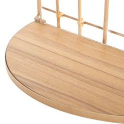 Mensola Marrone Rovere 2 Ripiani Finitura in Rattan 35x18x46h cm, Sfumatura Colore Struttura Rovere - Daleka