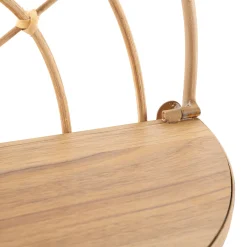 Mensola Marrone Rovere 2 Ripiani Finitura in Rattan 35x18x46h cm, Sfumatura Colore Struttura Rovere - Daleka
