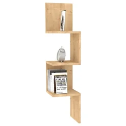 Mensola Marrone Rovere 3 Ripiani Sfumatura Colore Struttura Rovere 120x20x71h cm, - Massello