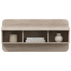 Mensola Marrone Rovere 4 Ripiani Sfumatura Colore Struttura Rovere 120x25x56h cm, - Kadamema
