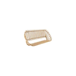 Mensola Marrone Rovere un Ripiano Finiture in Rattan Intrecciato 162x28x44h cm, Sfumatura Colore Struttura Rovere - Dalofamo