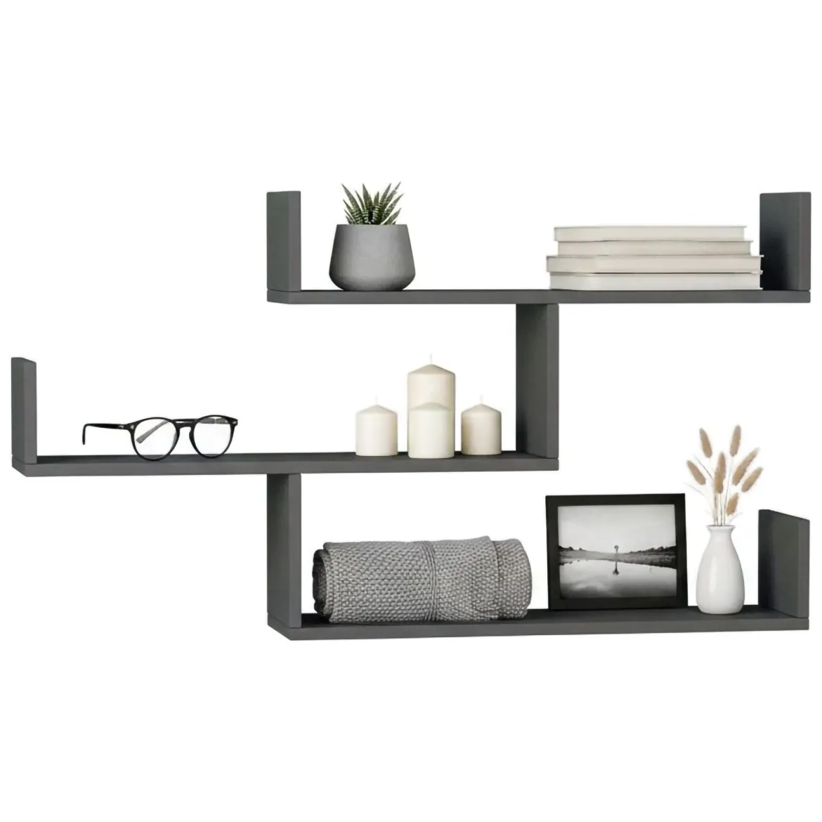 Mensola muro 22x122cm antracite - Amang
