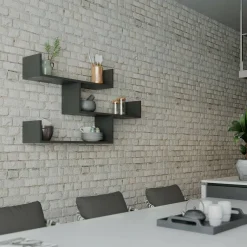 Mensola muro 22x122cm antracite - Amang