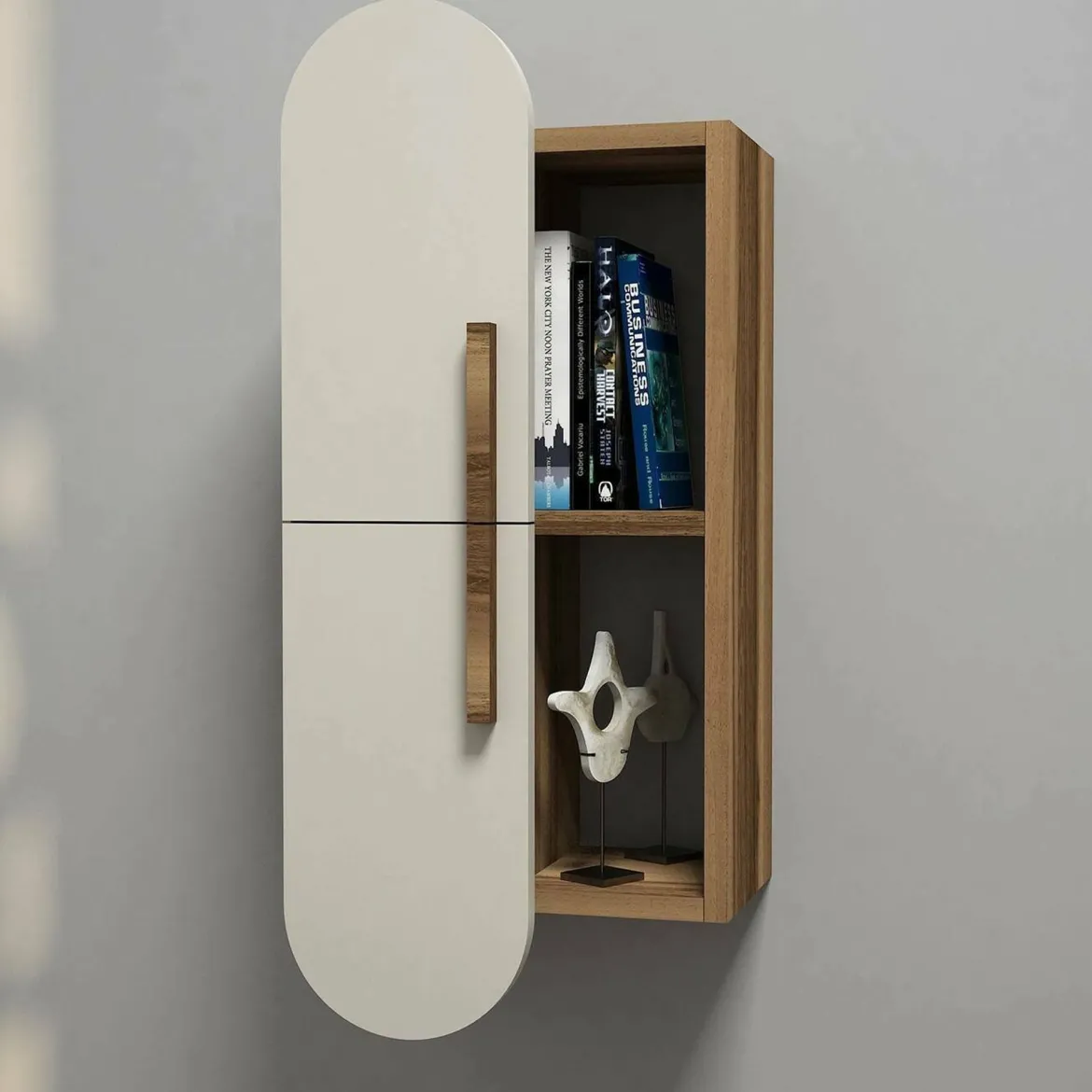 Mensola muro 22x35cm noce e crema - Nesat