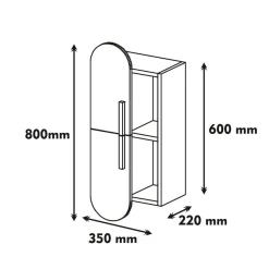 Mensola muro 22x35cm noce e crema - Nesat