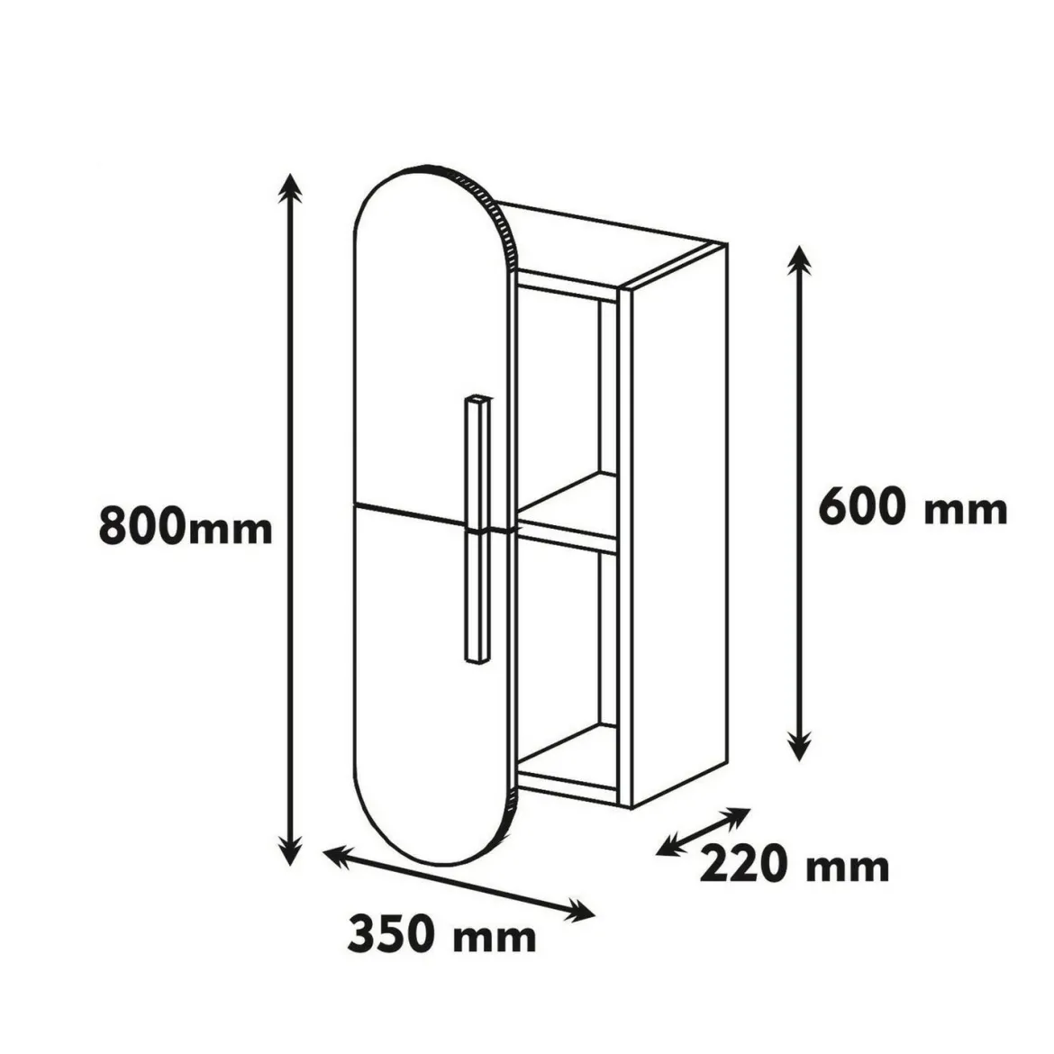 Mensola muro 22x35cm noce e crema - Nesat