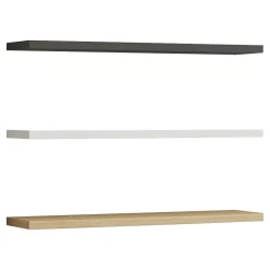 Mensola Nero Antracite Marrone Rovere 3 Ripiani set da 3 60x15x2h cm, Colore Struttura Marrone - Meina