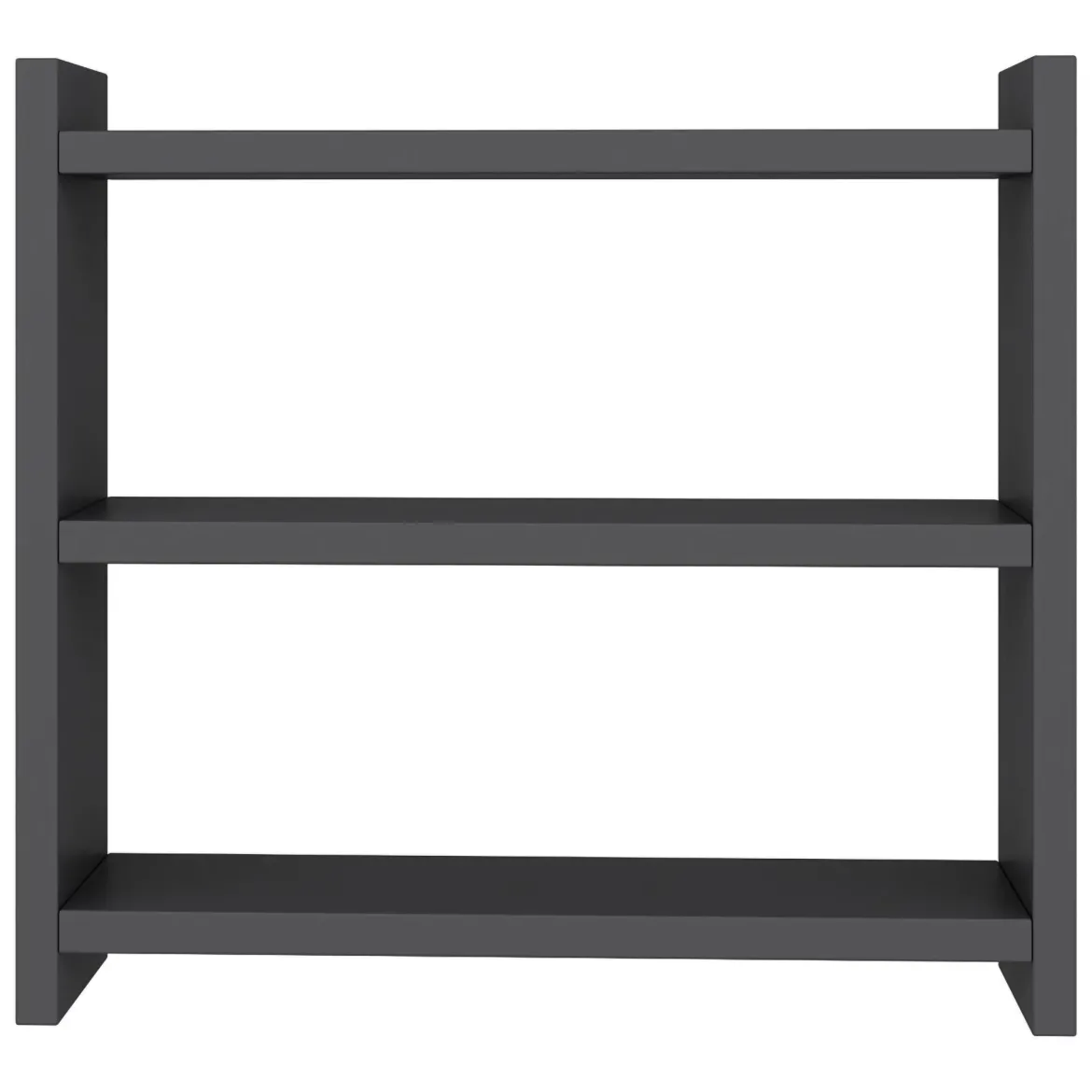 Mensola Nero Antracite 2 Ripiani Sfumatura Colore Struttura Antracite 44x10x40h cm, - Rizza
