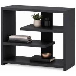 Mensola Nero Antracite 3 Ripiani Sfumatura Colore Struttura Antracite 49x21x40h cm, - Mottola