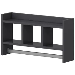 Mensola Nero Antracite 4 Ripiani Sfumatura Colore Struttura Antracite 64x15x35h cm, - Cortale