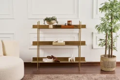 Mensola oro 3 Ripiani 120x34x106h cm, - Quirino