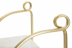 Mensola Paci, 40x16 h18 cm, Bianco e Oro