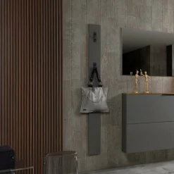 Mensola porta abiti 15x170h cm 3 posti grigio e antracite - Ascrea