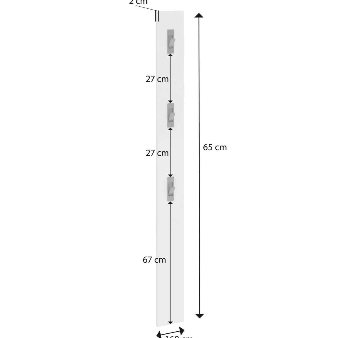 Mensola porta abiti 63x14h cm 5 posti quercia - Beryl