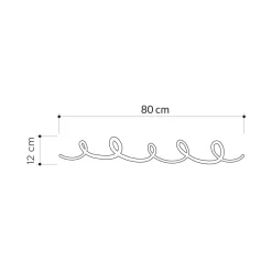Mensola porta abiti 80x12h cm 5 posti nero - Aretusa