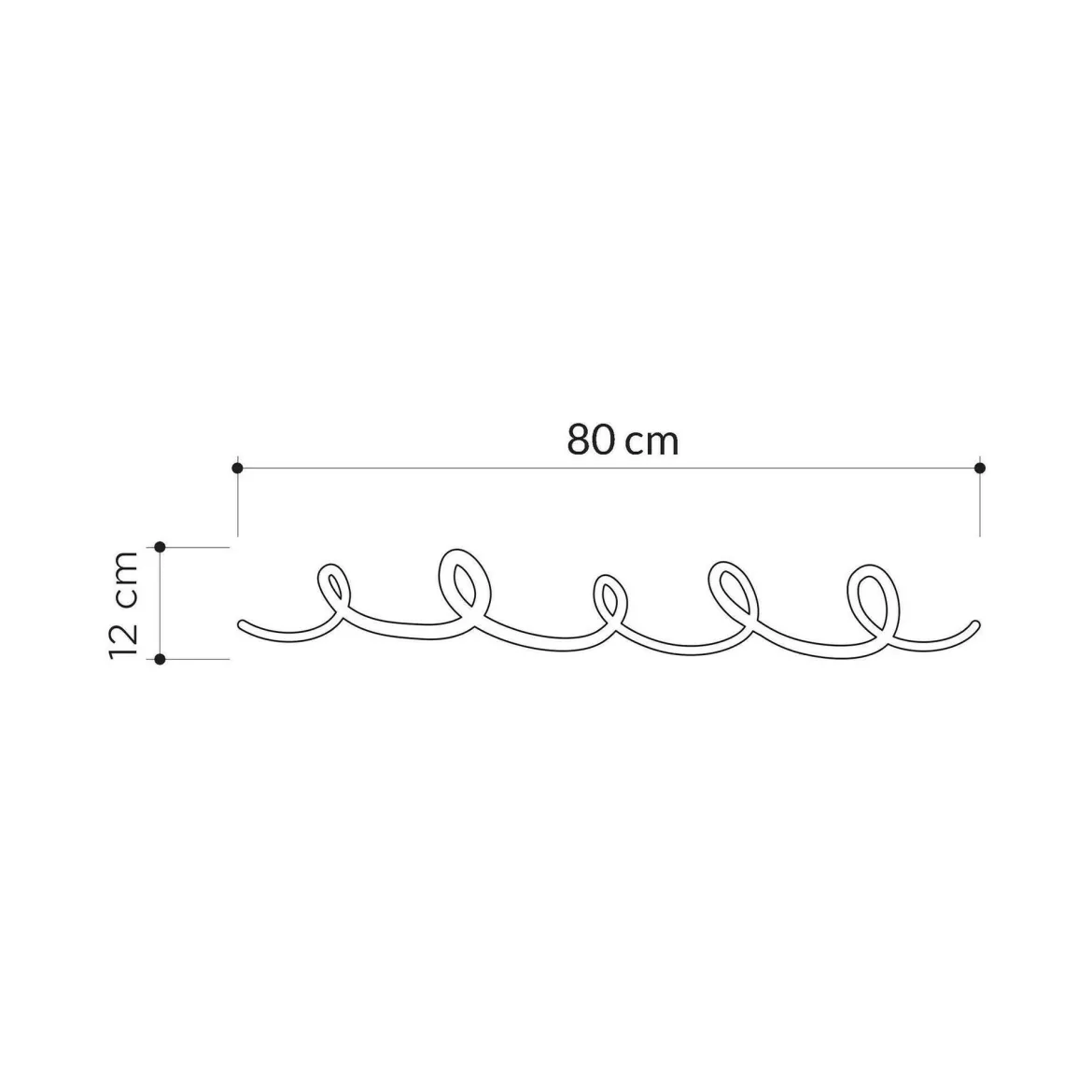 Mensola porta abiti 80x12h cm 5 posti nero - Aretusa