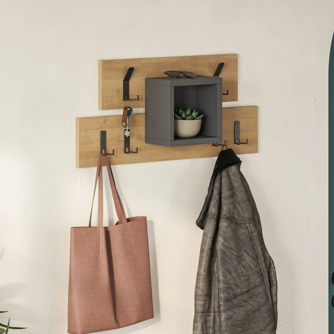 Mobile appendiabiti 84x28h cm 6 posti bianco - Terry
