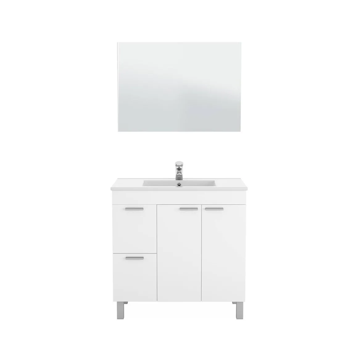 Mobile bagno 2 cassetti 80x80x45h cm bianco lucido - Aracth