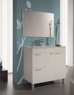 Mobile bagno 2 cassetti 80x80x45h cm bianco lucido - Aracth
