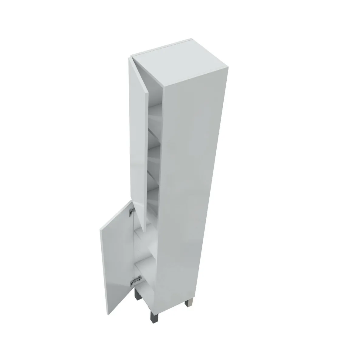 Mobile colonna 2 ante 30x182h cm bianco lucido - Noru