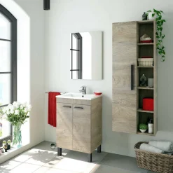 Mobile colonna bagno sospeso 51x135h cm rovere - Achisa