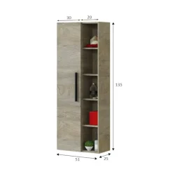 Mobile colonna bagno sospeso 51x135h cm rovere - Achisa