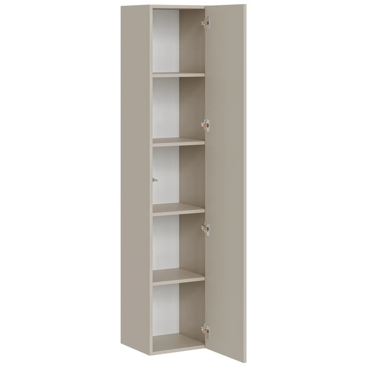 Mobile Colonna Beige 4 Ripiani Un'anta 35x32x168h cm, Supporta Fino a 3 kg per Ripiano - Chiari