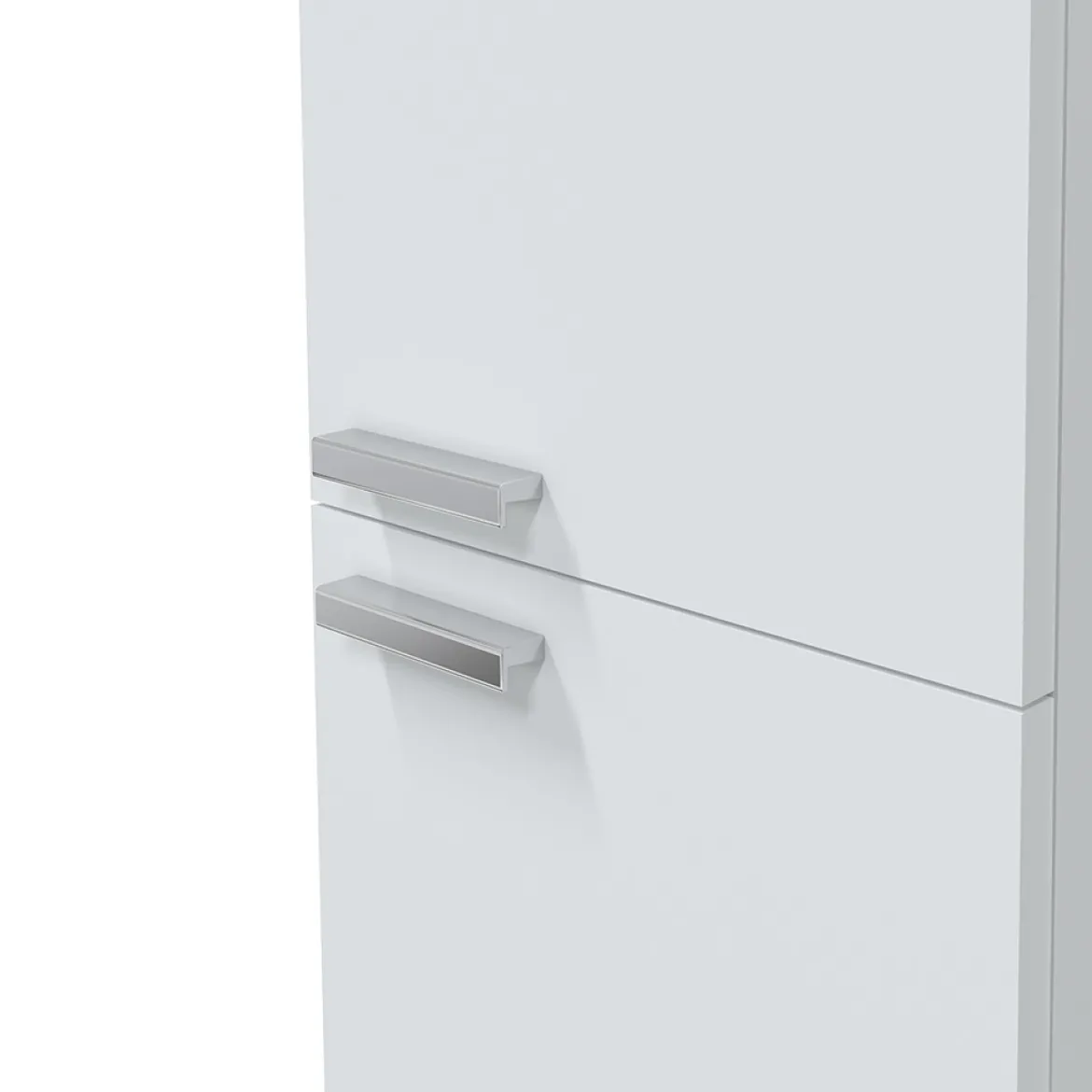 Mobile Colonna Bianco Lucido Marrone Rovere 3 Ripiani 2 Ante 30x25x182h cm, Reversibile - Trogir