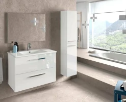 Mobile colonna sospesa 2 ante 30x150h cm bianco lucido - Notte
