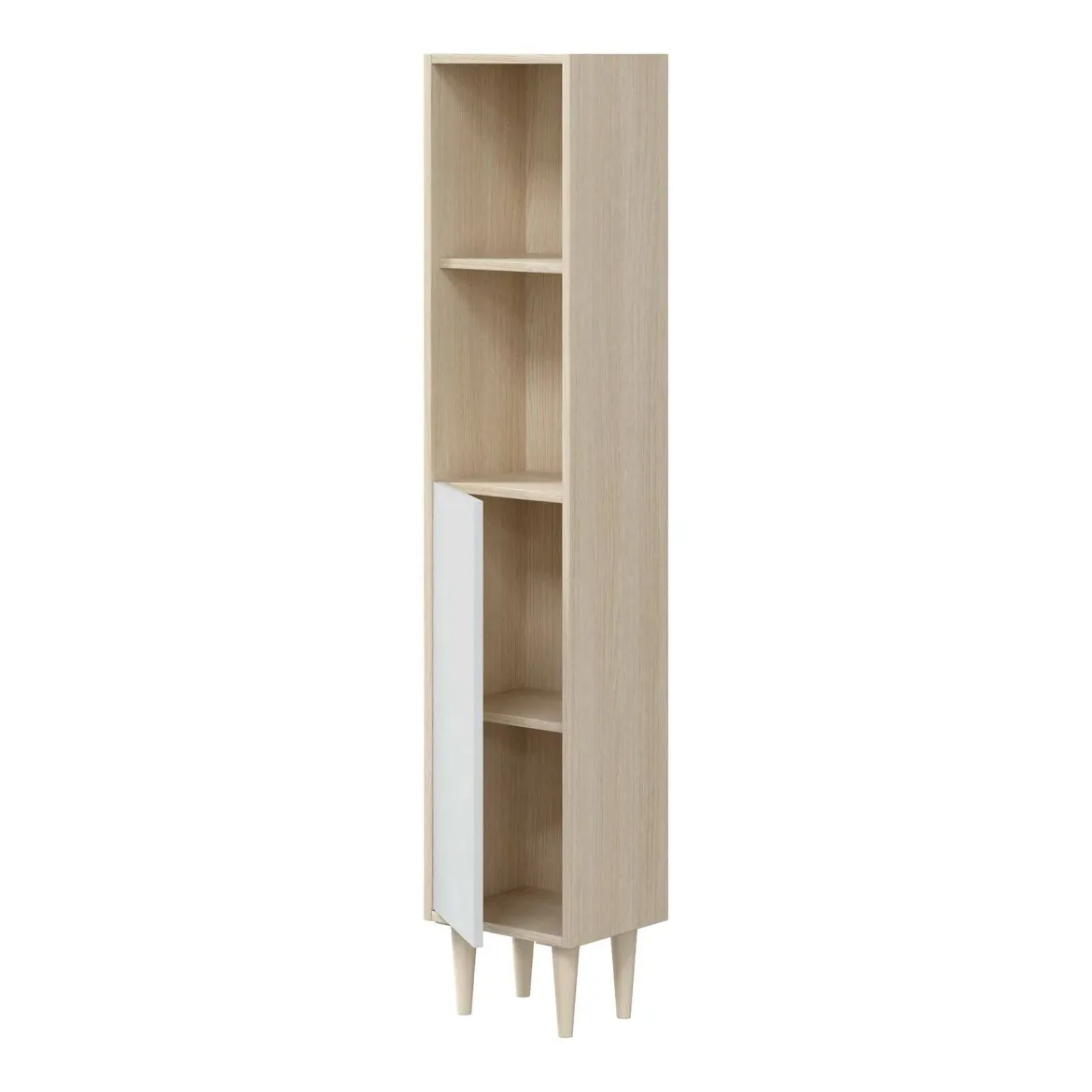 Mobile colonna 30x150h cm rovere e bianco lucido - Lazzarina