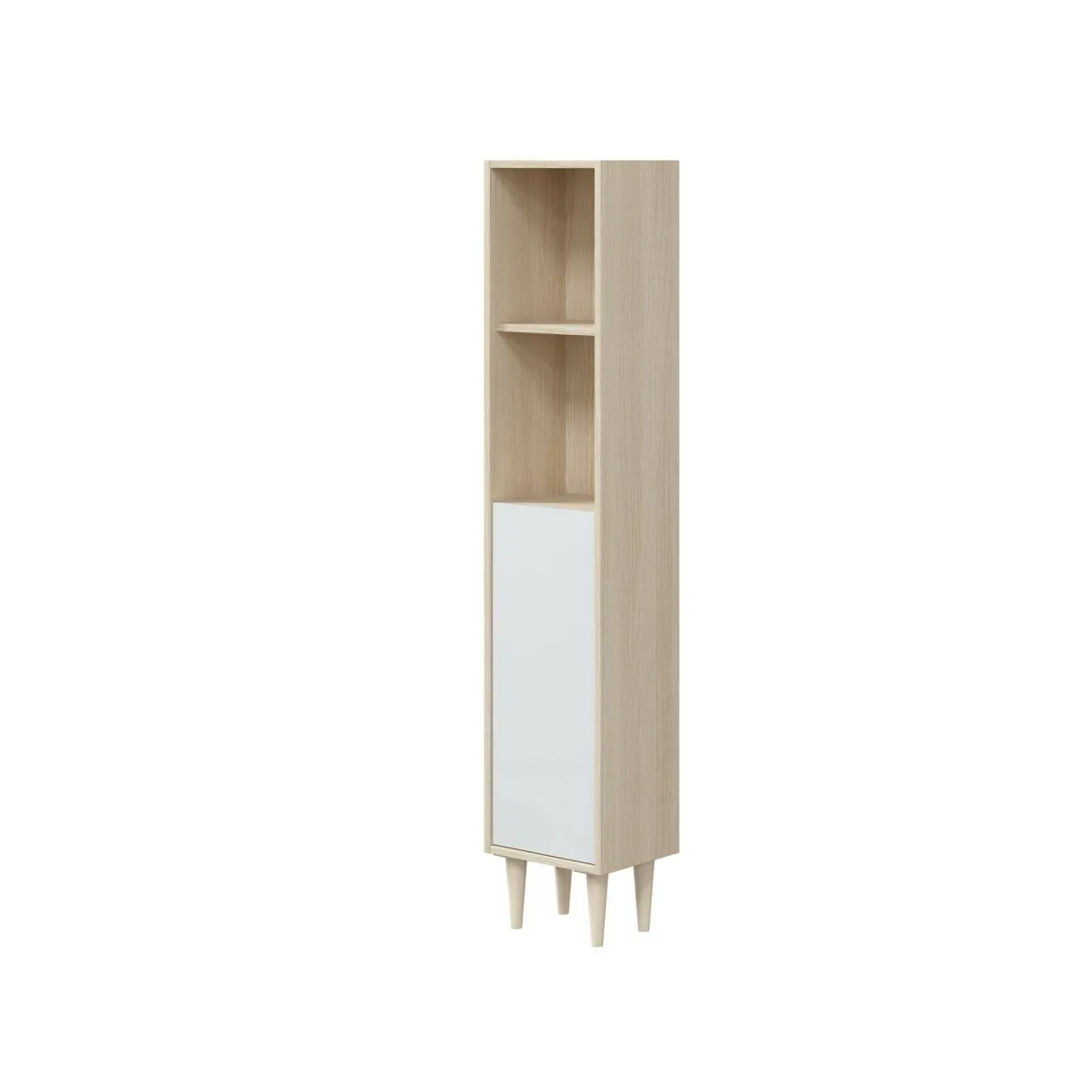 Mobile colonna 30x150h cm rovere e bianco lucido - Lazzarina
