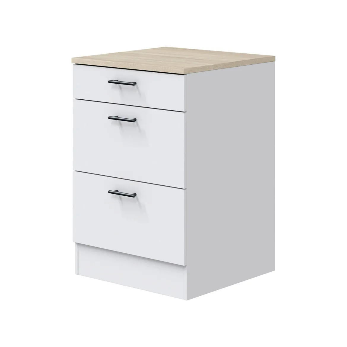 Mobile con cassetti 60x90h cm bianco e rovere - Sirea