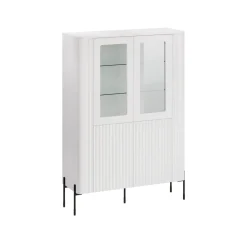 Mobile con vetrina 2 ante 110x39x160h cm bianco - Cimino