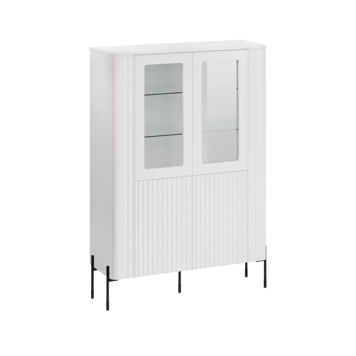Mobile con vetrina 2 ante 110x39x160h cm bianco - Cimino