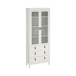 Mobile con vetrina 2 ante 78x32x199h cm bianco - Lazio
