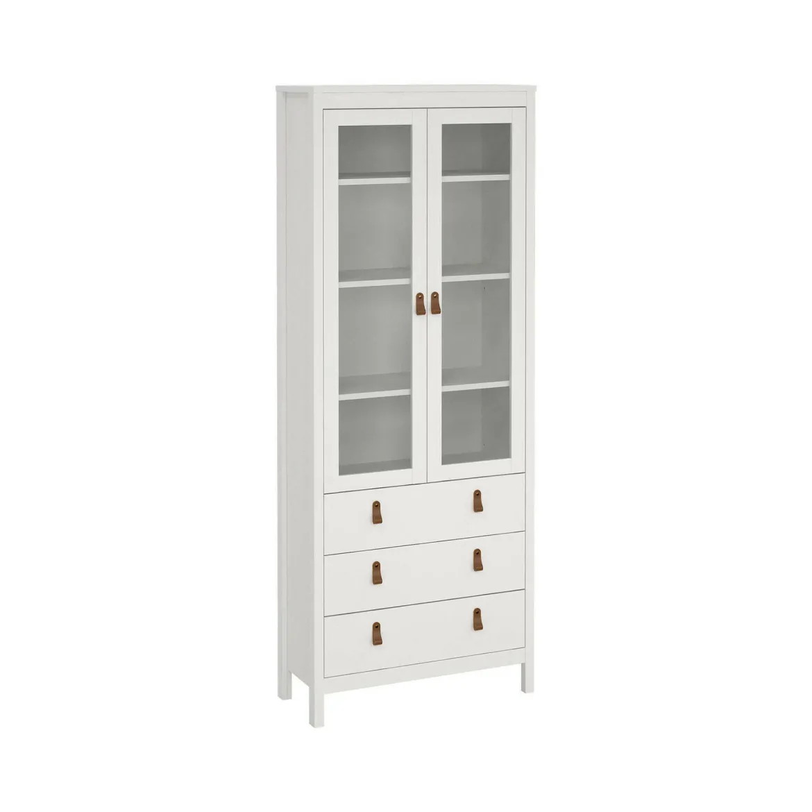 Mobile con vetrina 2 ante 78x32x199h cm bianco - Lazio