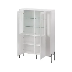 Mobile con vetrina 2 ante 110x39x160h cm bianco - Cimino
