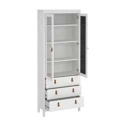 Mobile con vetrina 2 ante 78x32x199h cm bianco - Lazio