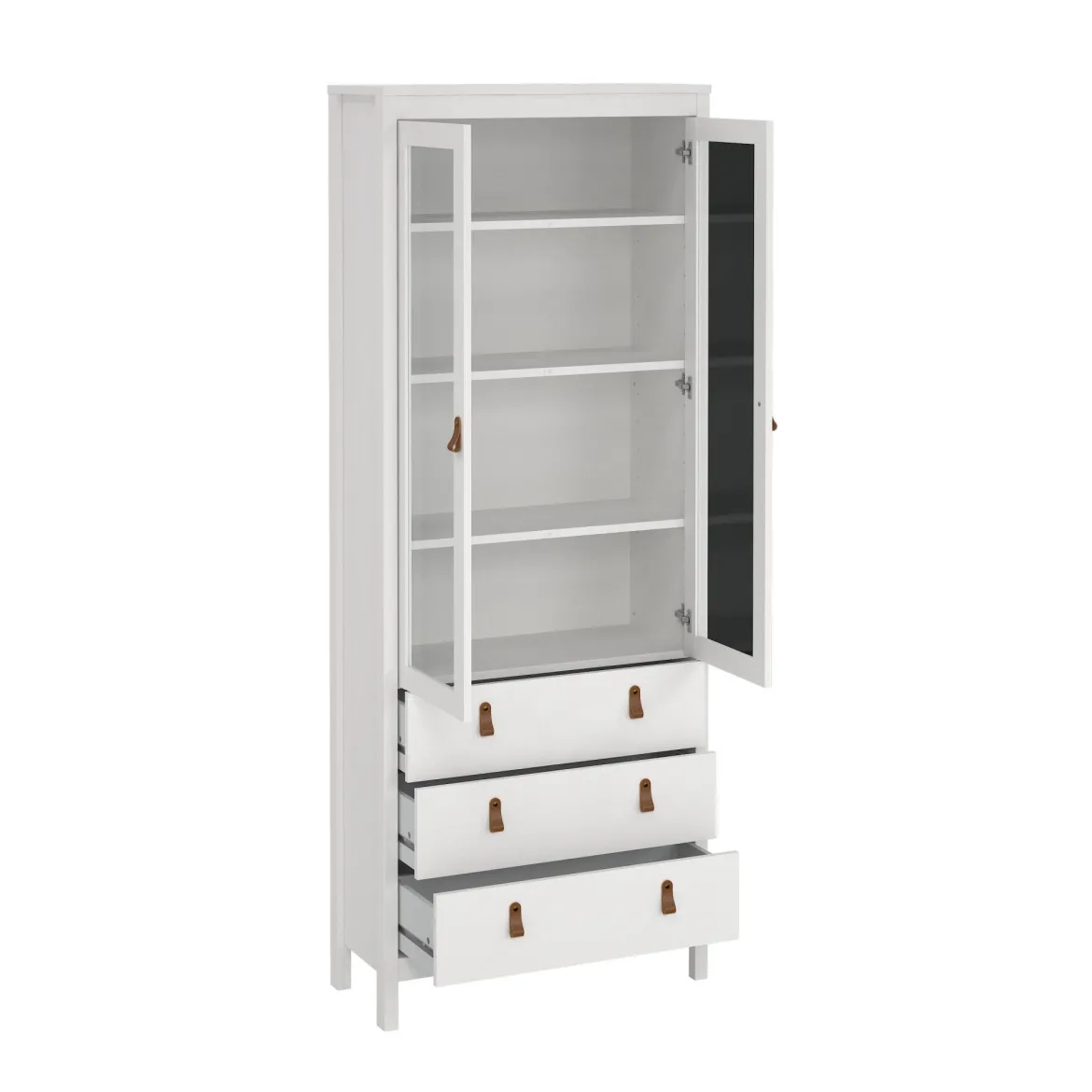 Mobile con vetrina 2 ante 78x32x199h cm bianco - Lazio